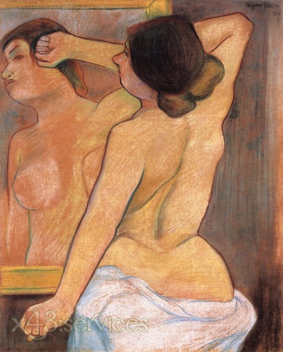 Suzanne Valadon - Akt von hinten vor einem Spiegel - Nude from the Back in Front of a Mirror - zum Schließen ins Bild klicken